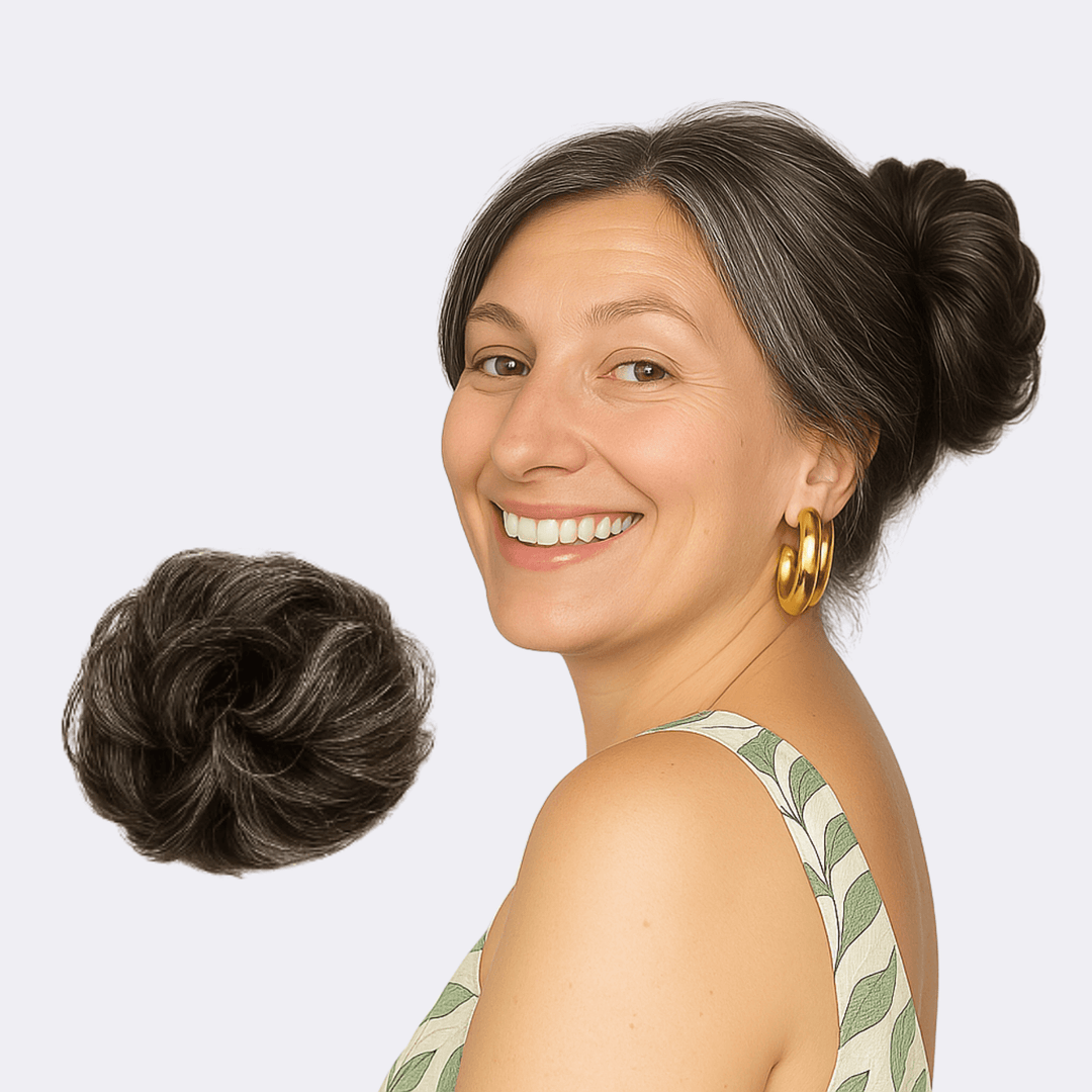 Löshår i tofs med stor scrunchie – Så fixar du årets hetaste frisyr 2025