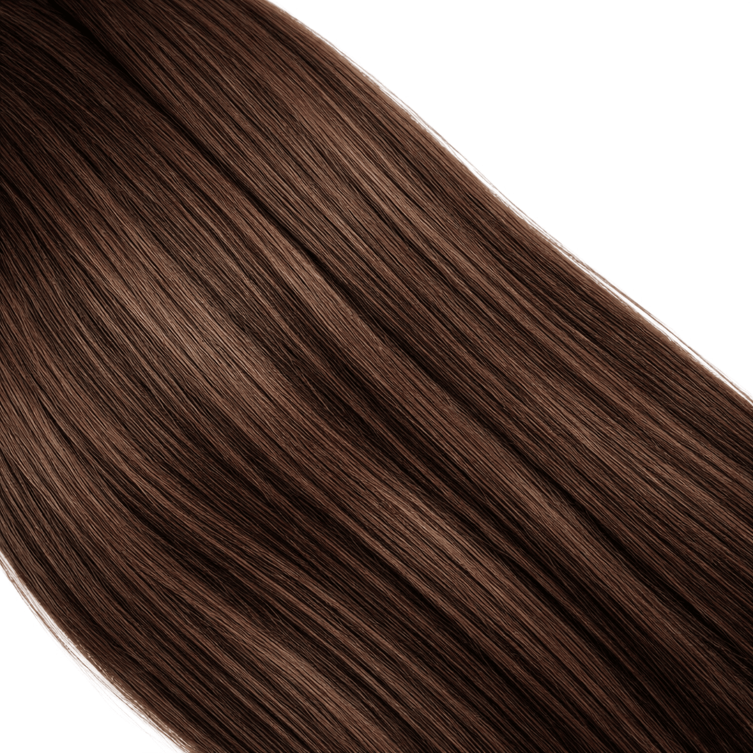 Human hair extensions – Tangled Tape Extensions in Walnut Brown, 50 cm Remy hair